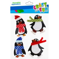 Ilustracja produktu Craft With Fun Ozdoba Dekoracyjna Pingwin Filcowy Samoprzylepne 501377